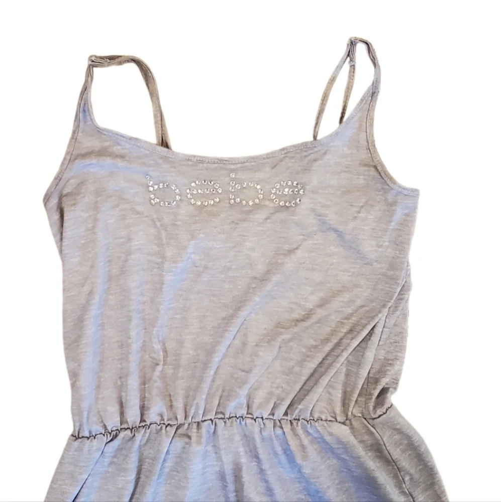 Bebe Silver Gray Maxi Bling Logo Sundress Size Small‎